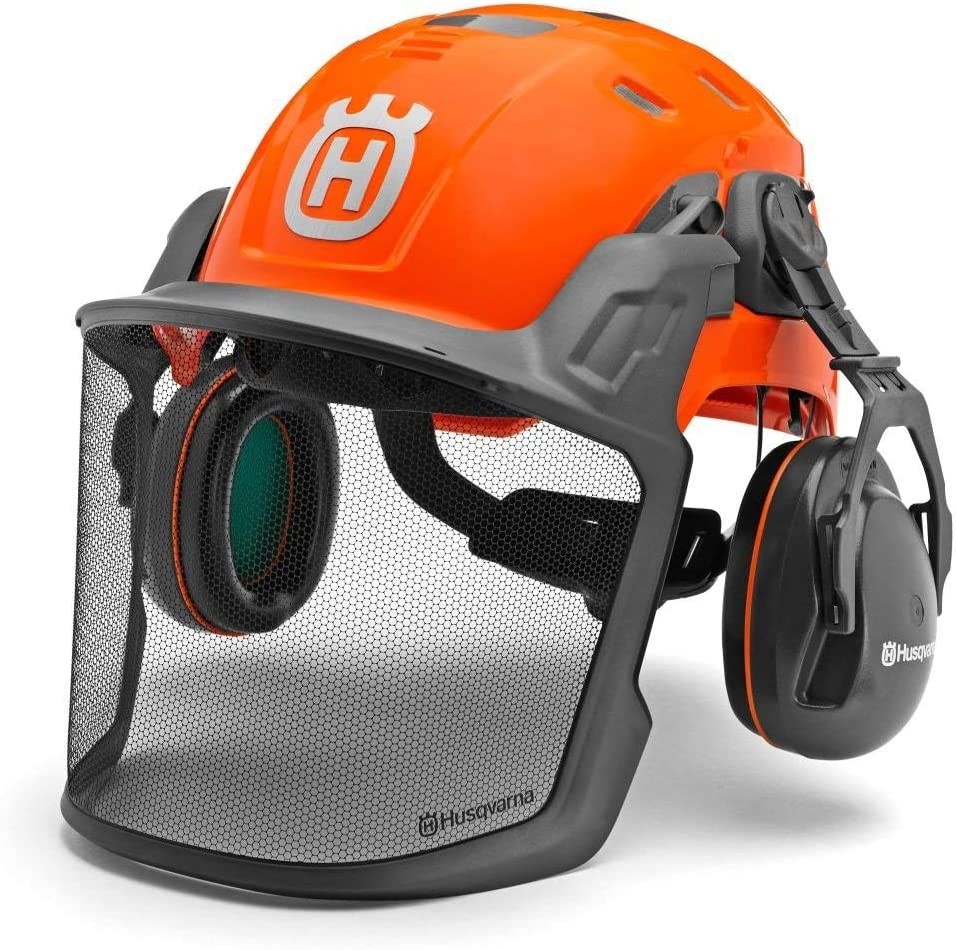 Casque Tronçonneuse RocwooD - Protection Auditive Et Visière, Compatible Husqvarna